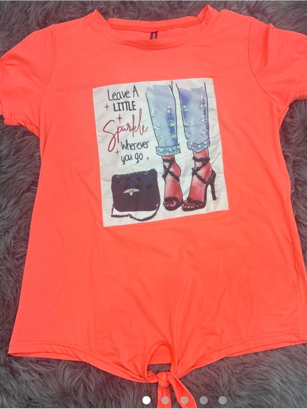 Jordan Neon Coral Graphic Tie-Front Tee